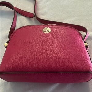 Pink Leather Crossbody Bag